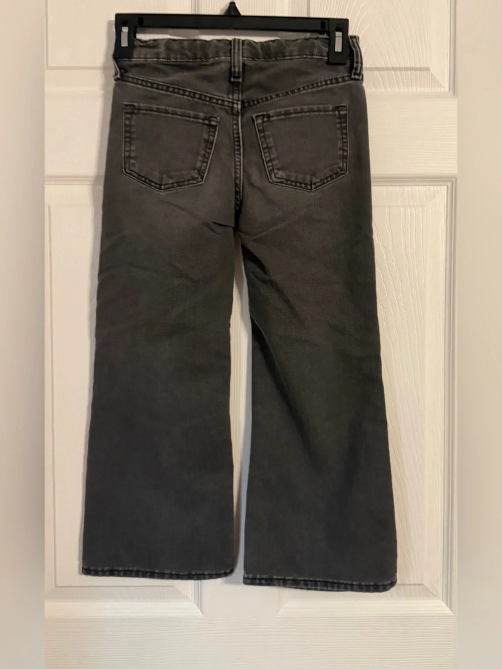 Old Navy Baggy Wide Leg Black High Rise Size 7 Girls Jeans